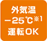 外気温－25℃運転OK